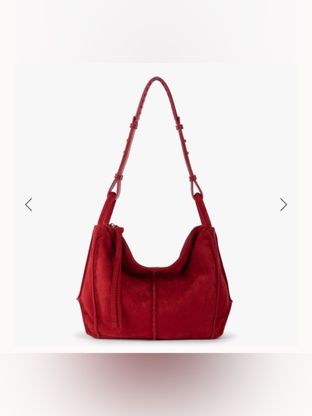 The Sak Los Feliz Red Suede Hobo Shoulder Bag with Free People Purse Charm